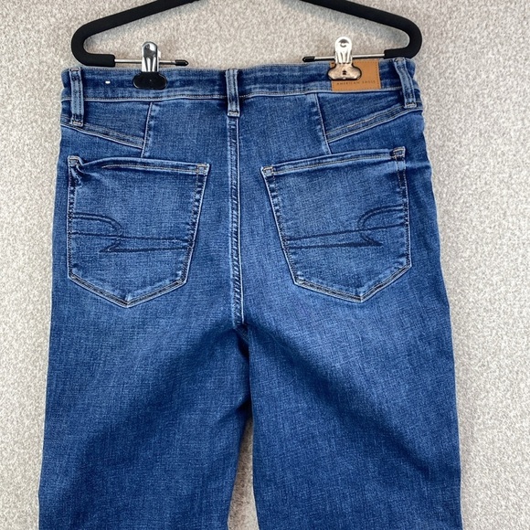 American Eagle super high rise flare jeans size 12 hemmed inseam 29” Y2K retro - Picture 8 of 13